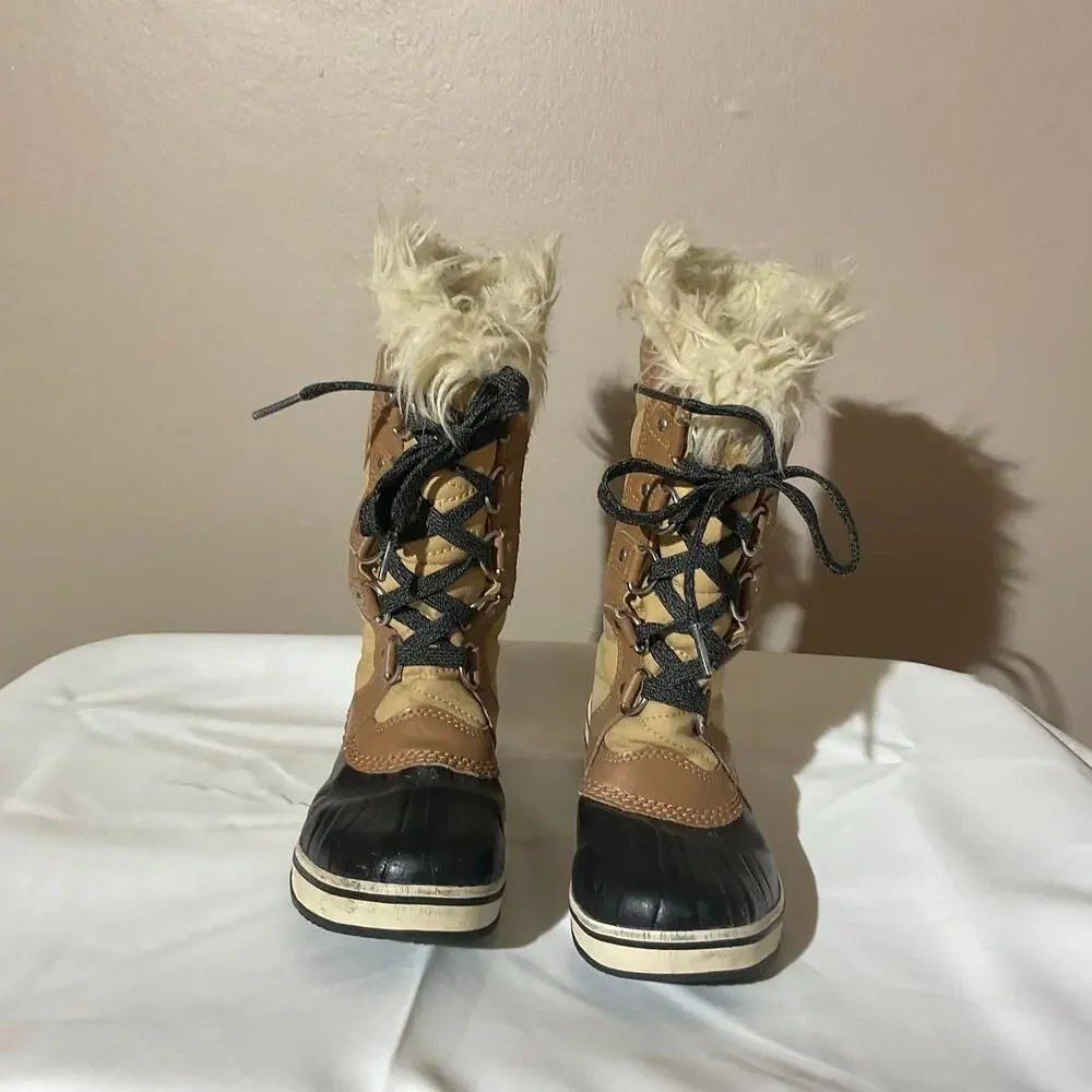 SOREL Tofino Lace-Up Waterproof Snow Boots Youth Size 1 Brown